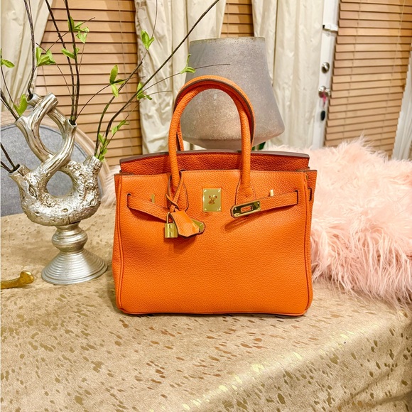 Handbags - Orange Leather Handbag